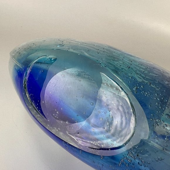 Margies Garden Vase Blue Creative Arts Hand Blown Artisan Westlake Village Cal - Picture 8 of 12